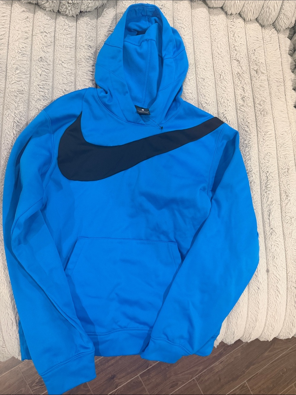 Nike Men’s Bright Blue Hoodie with Black Swoosh